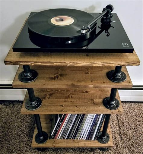 Rustic/industrial Style Record Player Stand/vinyl Storage - Etsy | Vinyl storage, Record player ...