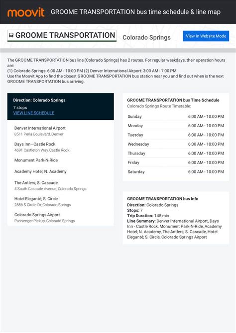 GROOME TRANSPORTATION Bus Time Schedule & Line Route - DocsLib