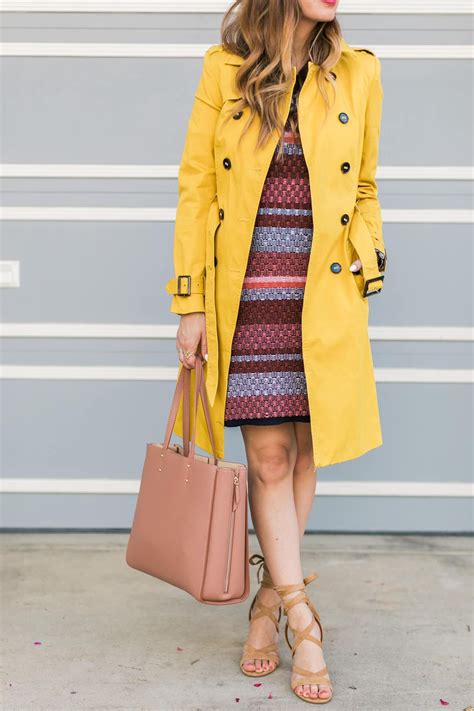Striped Knit Dress - M Loves M | Striped knit dress, Yellow fashion, Yellow trench coat