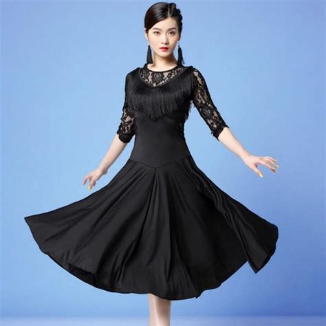 Women's lace ballroom dancing dresses waltz tango dance dress ballroom ...