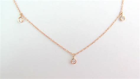 Bridal Diamond Necklace / Diamond Station Necklace / 14k Gold - Etsy