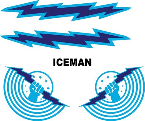 TOP GUN ICEMAN HELMET DECAL / STICKER SET 01