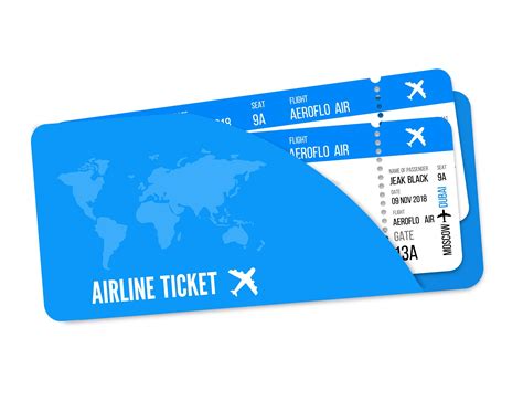 Realistic airline ticket design | Ticket design, Airline tickets, Plan ...