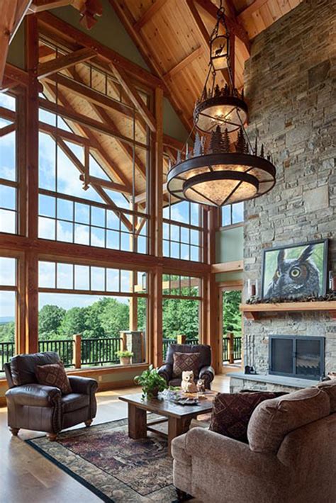 Windows, Large windows, Rustic home, Living room Timber Frame Great ...