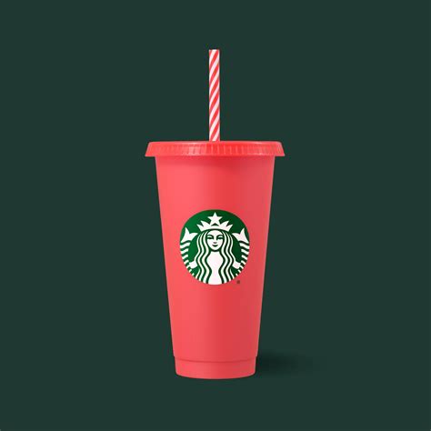 Red Striped Straw Reusable Cold Cup 24oz | Starbucks