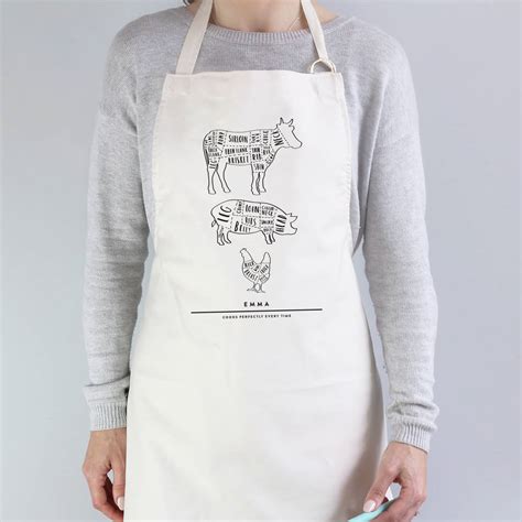 Butcher Cuts Personalised Apron By Old English Company