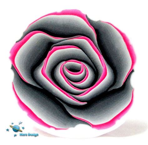 Polymer clay cane gray and pink ROSE cane -by Mars | Polymer clay flowers, Polymer clay, Polymer ...