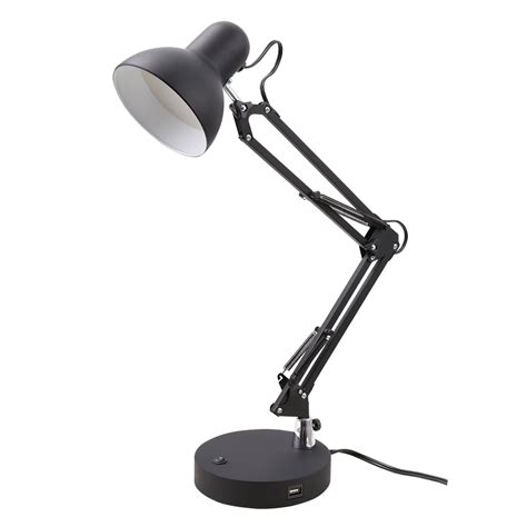 Mainstays LED Swing Arm Architect Desk Lamp with USB Charging Port ...