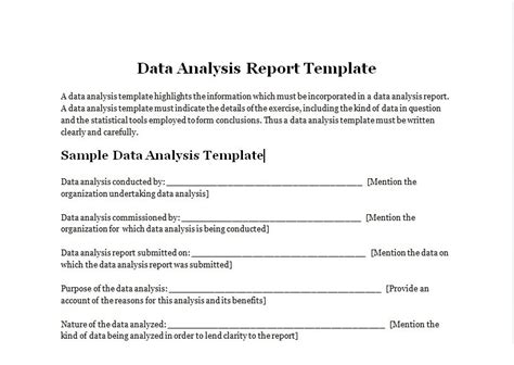 Data Analysis Report Template - Excel Tmp