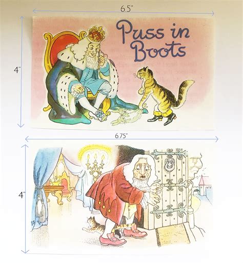 Puss in Boots Vintage Children's Book Illustrations 1960s - Etsy