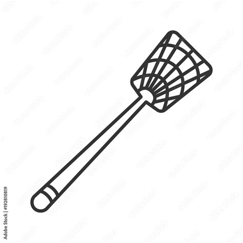 Fly-swatter linear icon Stock Vector | Adobe Stock