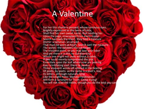 PPT - EDGAR ALLAN POE January 19, 1809 – October 7, 1849 Romance A Valentine PowerPoint ...