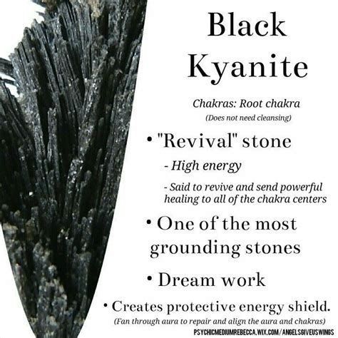 Black Kyanite crystal meaning~ It also recharges any stones with a ...