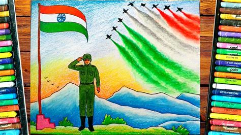 Independence day drawing easy||15th August painting||indian army drawing - YouTube