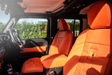 Jeep Wrangler JL 4 Door Orange Leather Interior | Chelsea Truck Co – Chelsea Truck Company