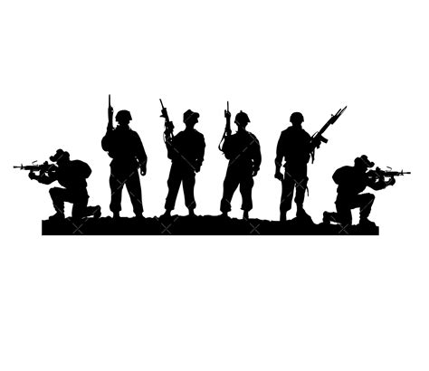 Soldiers Silhouette SVG, PNG, PDF, Army SVG, Military SVG