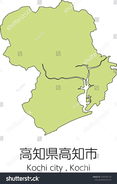 Map of Kochi City, Kochi Prefecture, Japan - Royalty Free Stock Vector ...