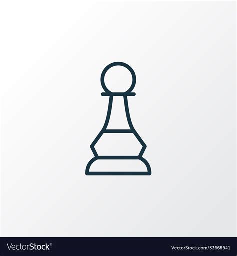 Chess pawn icon line symbol premium quality Vector Image