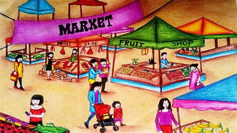 Market clipart market scene, Market market scene Transparent FREE for ...