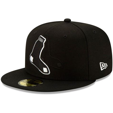 Men's New Era Black Boston Red Sox Monochrome Logo Elements 59FIFTY ...