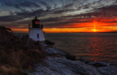 Castle Hill Lighthouse Sunset Photograph by John Vose