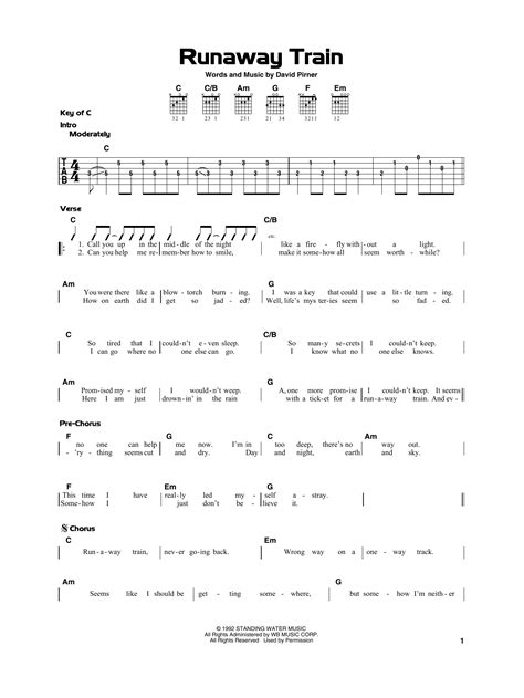 Runaway Train by Soul Asylum Sheet Music for Really Easy Guitar at Sheet Music Direct