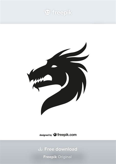 Premium Vector | Dragon head silhouette