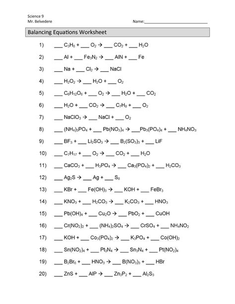 Balancing Math Equations Worksheet Easy