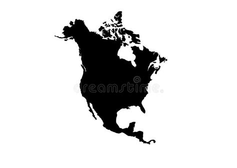 North America Map Vector Silhouette Stock Vector - Illustration of black, vector: 107938676