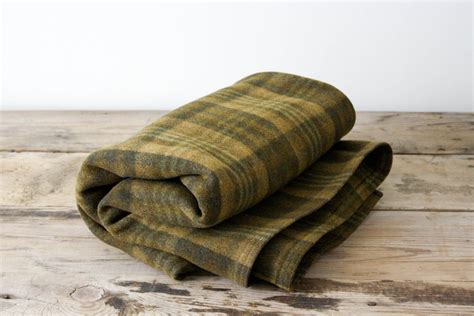 Green Plaid Wool Blanket