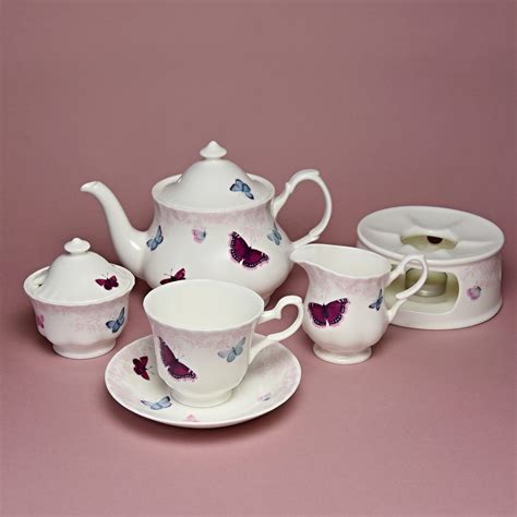 Butterfly: Tea Set, 16 pcs., English Fine Bone China, Roy Kirkham ...