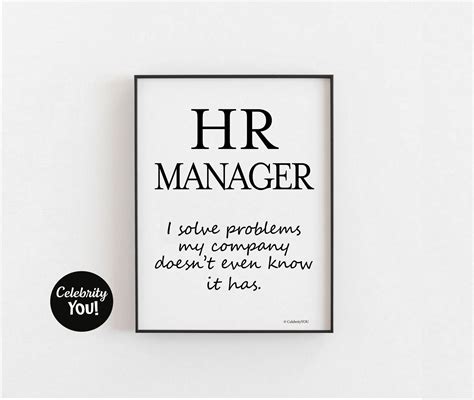 HR Manager Definition PRINTABLE Office Sign, Funny Inspirational Quote, Human Resources Poster ...