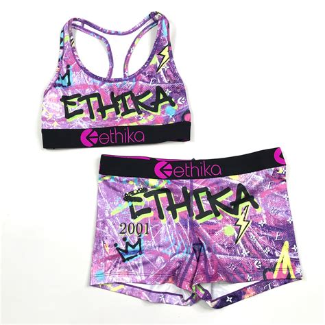 Ethika Staple boxer brief and sports bra set in Lady Graffiti (wlus152 ...