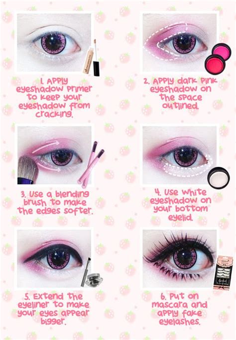 Thanks to ichigoflavor for this Kawaii eye makeup tutorial using ...