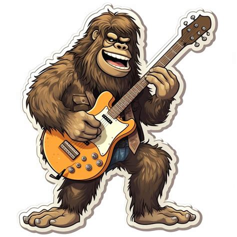 Premium AI Image | cartoon gorilla playing a guitar and singing ...