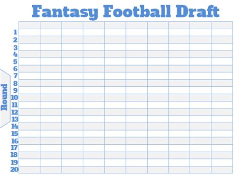 Printable Fantasy Football Draft Board - Printable Templates