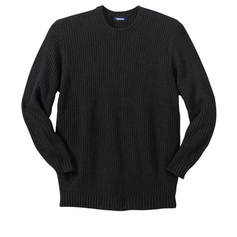 Kingsize Men's Big & Tall Shaker Knit Crewneck Sweater - Big - Xl, Black : Target