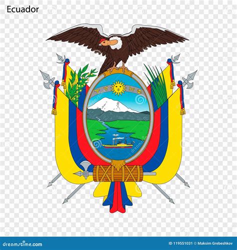 Emblem of Ecuador stock vector. Illustration of banner - 119551031