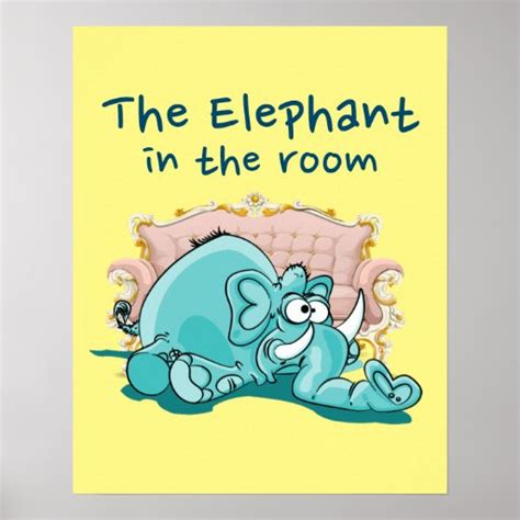 The Elephant In The Room Cartoon Poster | Zazzle