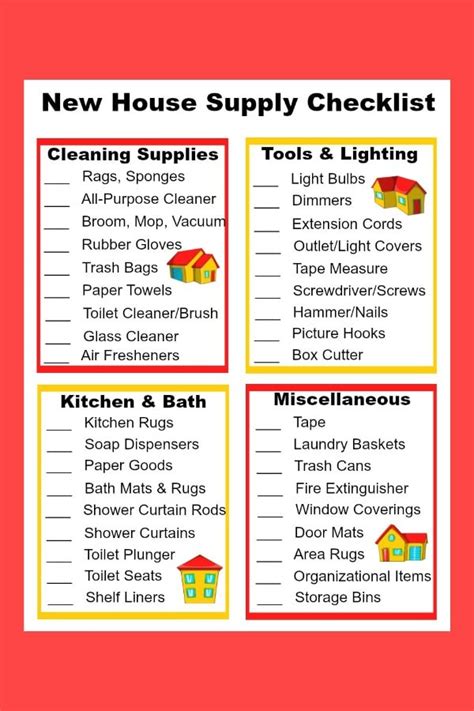 Printable New House Checklist