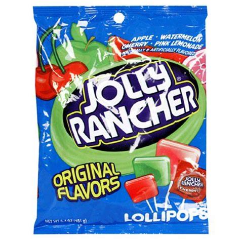 Square Jolly Rancher lollipops.