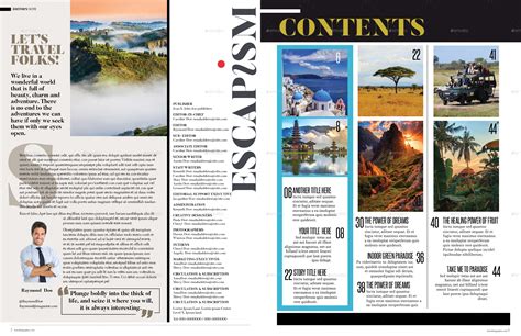 Travel Magazine Template by Eliasmwangi | GraphicRiver