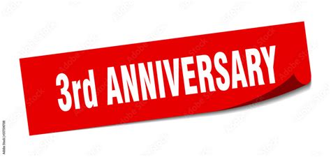 3rd anniversary sticker. 3rd anniversary square sign. 3rd anniversary. peeler Stock Vector ...