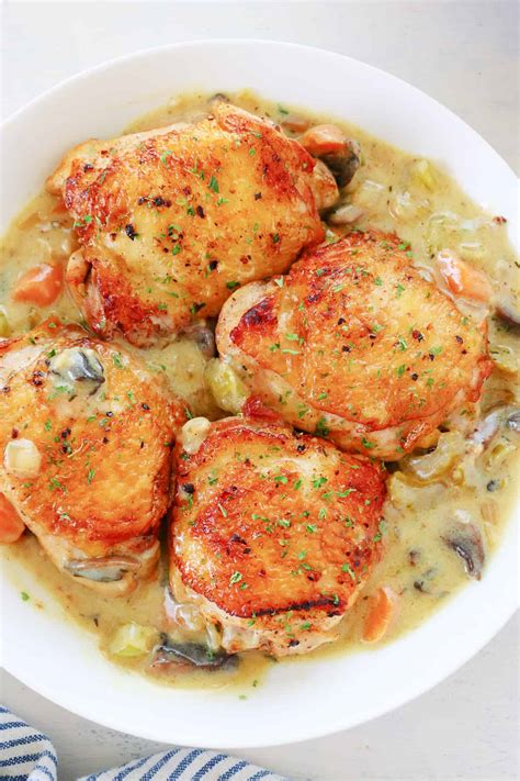 Easy Chicken Fricassee - Crunchy Creamy Sweet - All Recipere