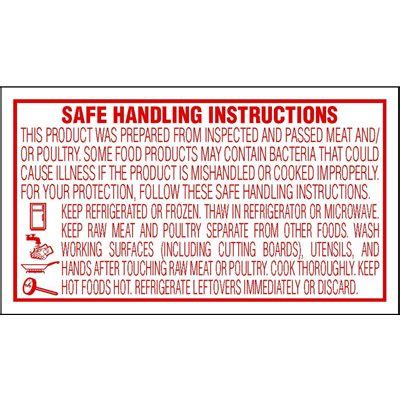 Safe Handling Instructions Label