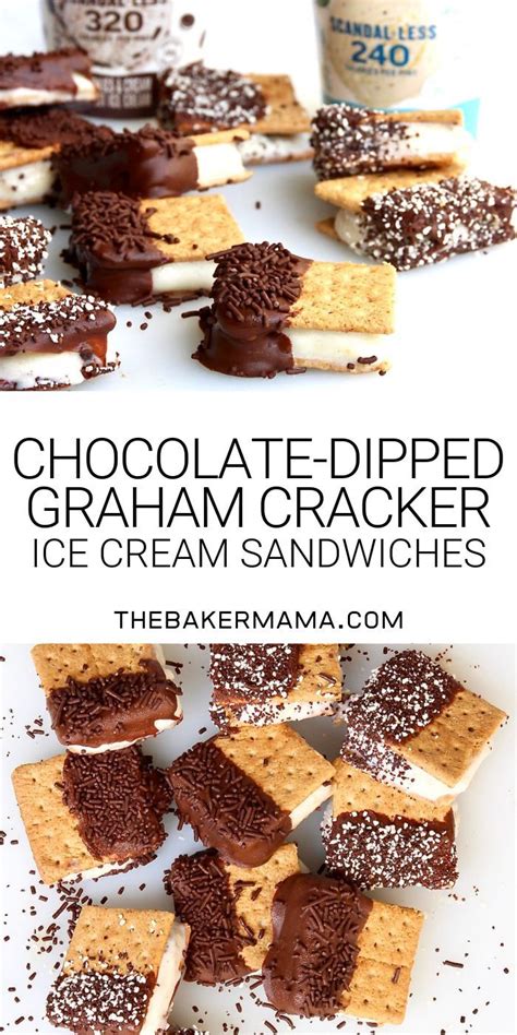 Chocolate-dipped graham cracker ice cream sandwiches are so easy to make and fun to eat. The ...