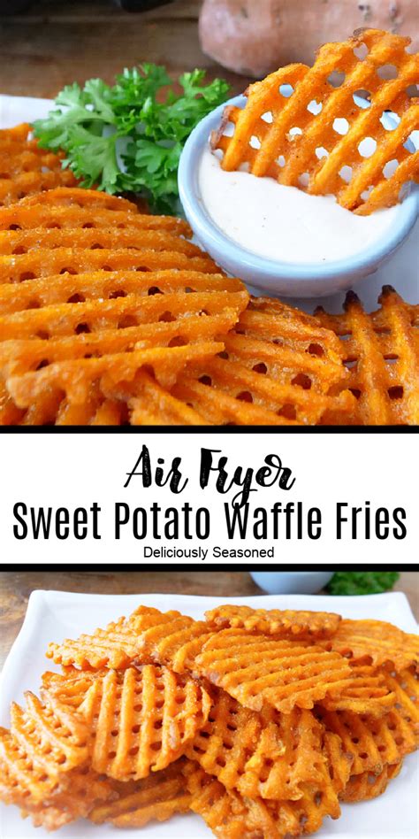 Sweet Potato Waffle Fries Made Crispy in an Air Fryer