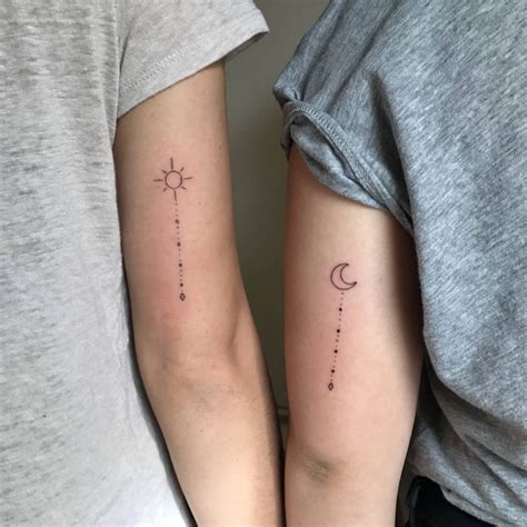 Matching sun and moon tattoos - Tattoogrid.net