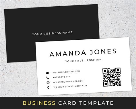 Free Business Card Template With Qr Code