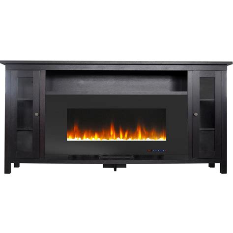 Cambridge Somerset 70 in. Black Electric Fireplace TV Stand in Multi-Color with LED Flames ...